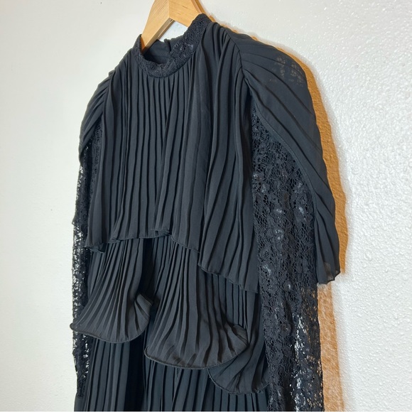 Babylon Collection Black Dress Layered Lace Made In Italy Goth 42 - Picture 3 of 11